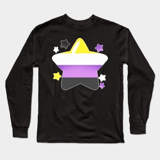 LGBTQ+ Pride Flag Stars - Nonbinary Long Sleeve T-Shirt